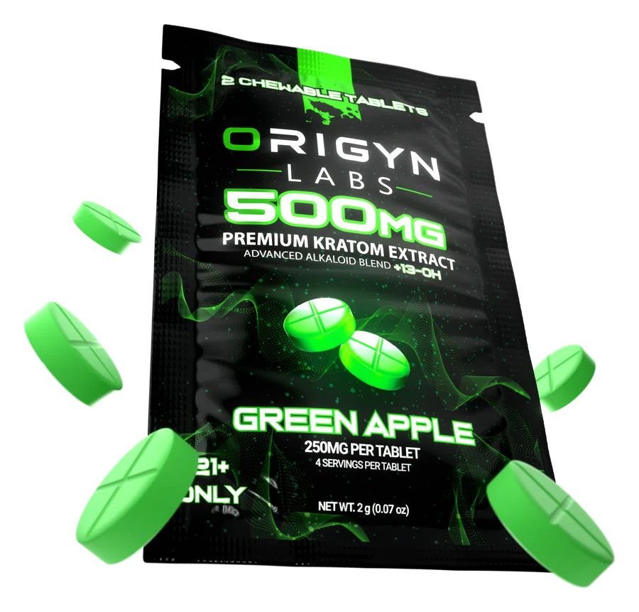 Origyn Labs Green Apple pack, 2 chewable tablets